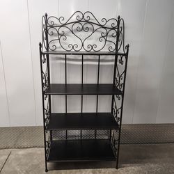 French Style Wrought Iron Baker’s Rack Folding Bookshelf