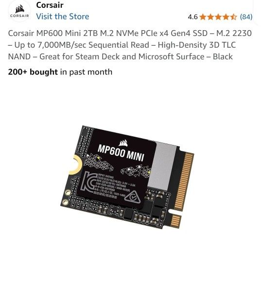 Corsair MP600 Mini 2TB. 2230