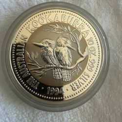 1994 10 Oz Silver Australian Kookaburra 