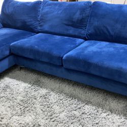 Blue Soft Sectional Couch