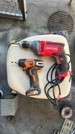 Craftsman Corded Drill & Ridgid Cordless Drill Set