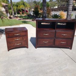 Ashley Dresser (38"H×48"W×16"D) and Night Stand (27"H×26"W×16"D) - All Drawers work properly - In Good Condition