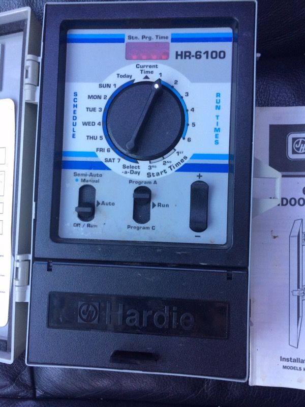 James Hardie Rain HR 6100 6 Station Controller Water Watering Sprinkler Timer indoor controller
