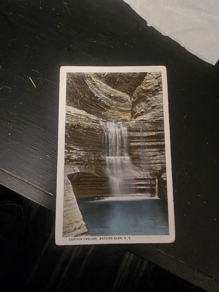 Curtain Cascade Vintage Postcard 