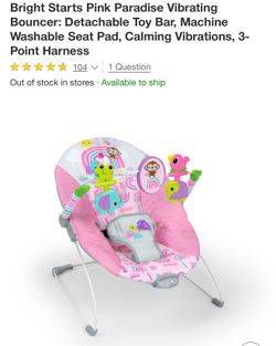 Bright Starts Pink Paradise Vibrating Bouncer