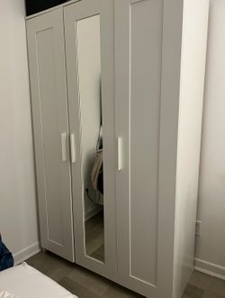 IKEA Brimnes White Three Door Closet Wardrobe