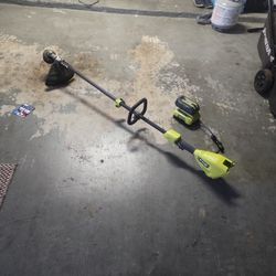 Ryobi Weed  Eater With Battery /charger. Like New 