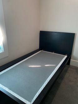 Black Twin Bed frame  & mattress