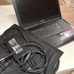 MSI Gaming Laptop With Computer Bag