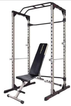 Fully assembled Squat Cage/Rack, accessories, and bench