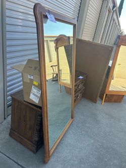 3 beautiful real wooden framed mirrors