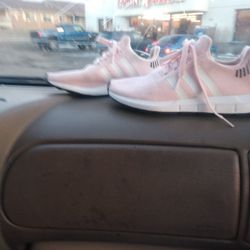 Pink And White Adidas Size 5 And 1/2