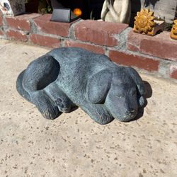 Vintage Labrador Puppy Cast Stone Garden Yard Statue Ornament