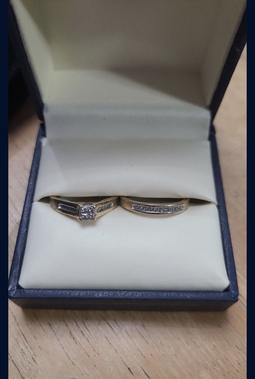 10k Wedding Band Ring Set