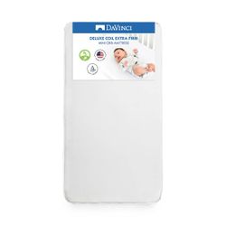 DaVinci Deluxe Coil Waterproof MINI Crib Mattress in White #2282S UP1
