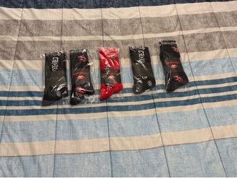 Chrome Hearts Socks Set Black Red Assorted Designs Lot of 5