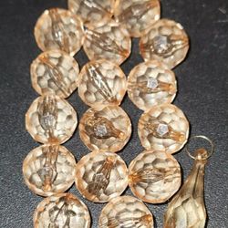 X17 AMBER SWAROVSKI CRYSTAL BEAD CHANDELIER PIECES