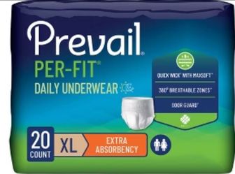 Prevail per-fit adult daily underwear size xl bundle