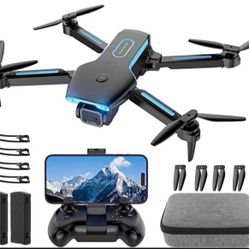 Drone with 1080P HD FPV Camera, RC Aircraft Quadcopter with Headless,3D Flips, One Key Start, Voice/Gravity Control, Speed Adjustment, 2 Batteries, Fo