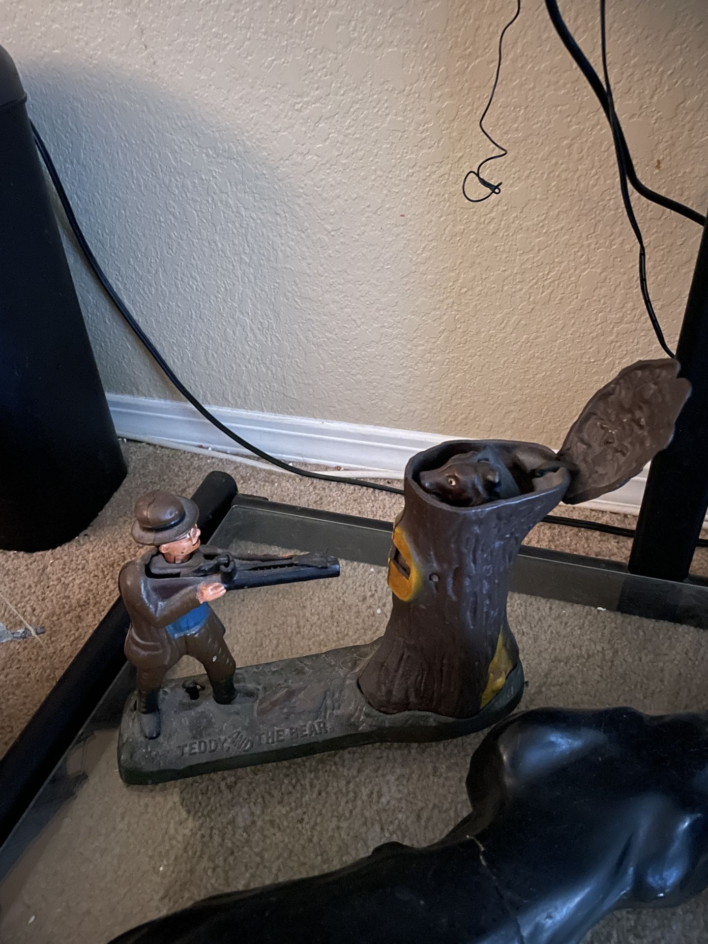 Teddy And The Bear Original Mechanical Bank