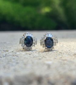 18K Gold Diamond Vintage Earrings (Jewelry Box Included)
