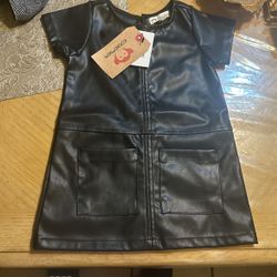 Leather Dress  For Little Girls 