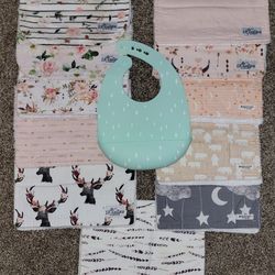 Baby Burp Cloths And Bib