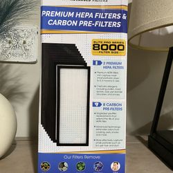 True HEPA Replacement Filter for VEVA 8000 Elite Pro Series Air Purifier, 2 HEPA Filters & 8 Premium Activated Carbon Pre Filters 