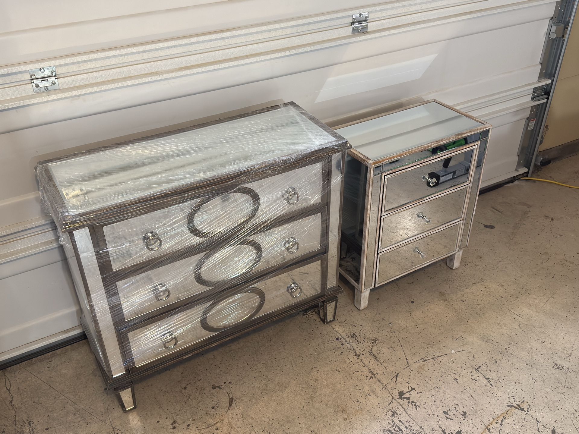 Pier 1 Mirrored 3-Drawer Dresser And Nightstand 