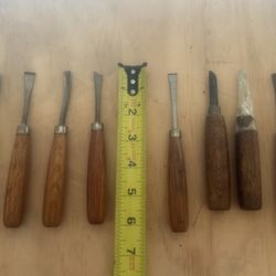 Lot Of 8 - Vintage Wood Carving Gouges