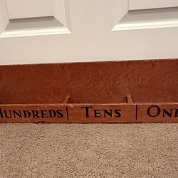 Vintage elementary school wooden math box