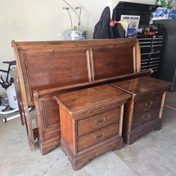 King Sleigh Bed With Nitestands