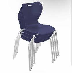 Brand new in the box- FDP 18" Ergo Classroom Chair with Swivel Glides, Navy, Set of 4, 16442-NV Ergonomic stacking student seat, fully assembled, for