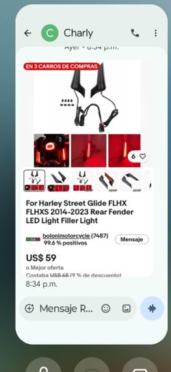 For Harley Street Glide FLHX FLHXS 2014-2023 Rear Fender LED Light Filler Light