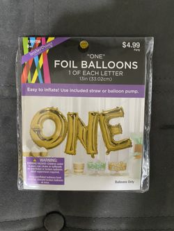 ONE Foil Balloon **NEW!!