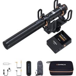COMICA VM30 Wireless Shotgun Microphone for Camera - Super Cardioid 3.5mm/USB-C Analog/Digital Output Video Mic 