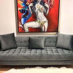 Sofa Green Velvet ( One Month old )