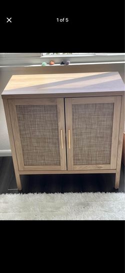 Rattan storage cabinet