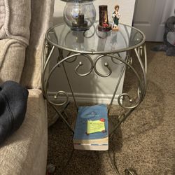 Mini Grey And Glass Side Table
