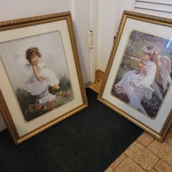 Pair 2 Pictures  Set LARGE 