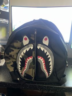 A Bathing Ape BAPE 1st Day Shark Camo Backpack (Green)