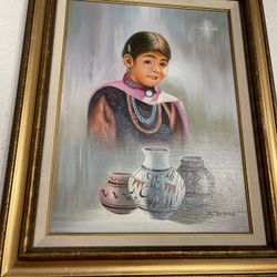 Beautiful Painting Of A Native American Girl