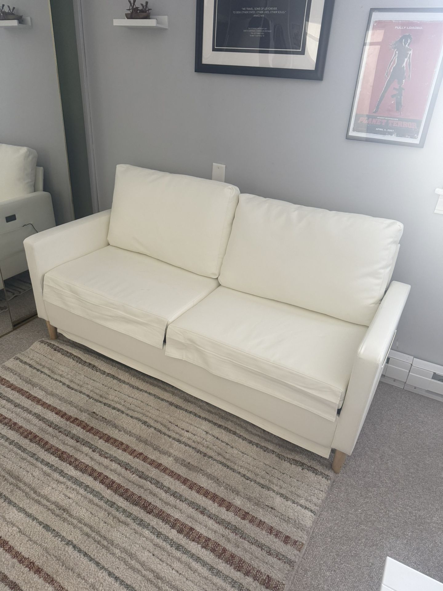 Gorgeous, White, Faux Leather Sofa—priced To Sell
