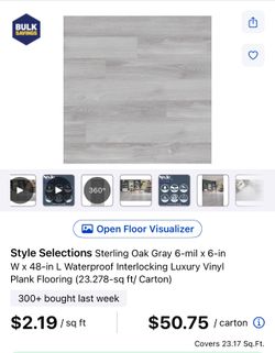 Waterproof Vinyl plank flooring $40 For 2 Boxes