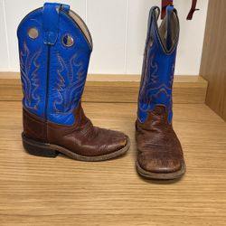 Boys Leather Cowboy Boots Size 9.5