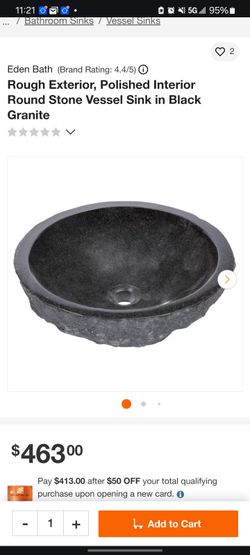 Granite Bathroom Vessel Sink 17in