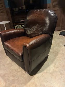 Leather rocker recliner chair