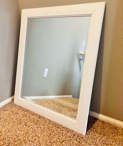White Solid Wood Mirror
