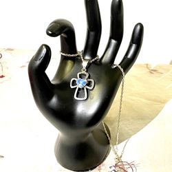 Sterling Thailand Religious Heart Necklace. 