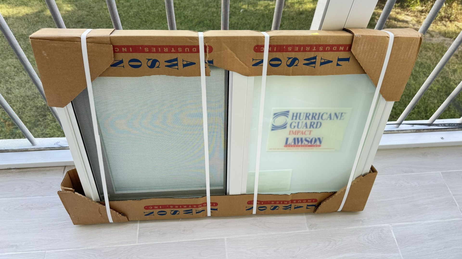 Lawson Hurricane impact window Aluminum Frame White 36x26”
